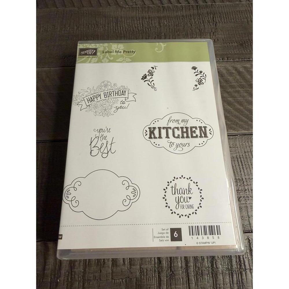 Stampin’ Up Label Me Pretty wood block rubber stamp set